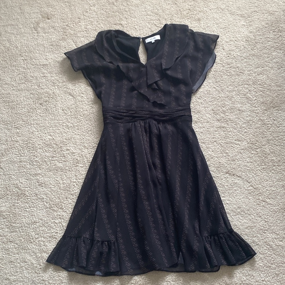 Flowy black and pink Reiss dress
